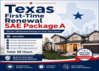 98-Hour SAE First Renewal Package for Texas Sales Agents Package A